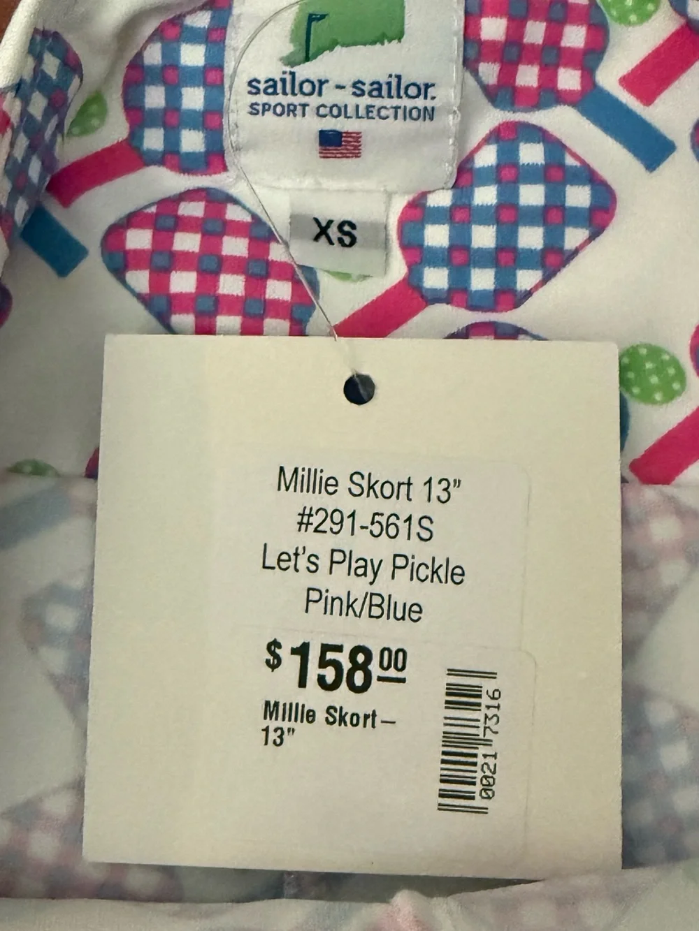 Sailor Sailor White Let’s Play Pickle pink/blue skort NEW